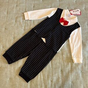 9M baby boy jumpsuit with red bow tie